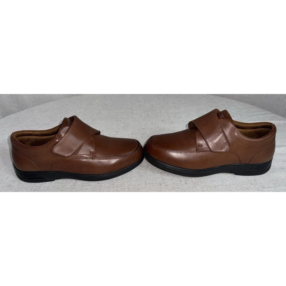 Anodyne No 28 Men's Casual Oxford Dress Shoes Brown 9.5 Extra‎ Wide XW Hook Loop